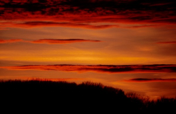 Ein wundersch�nes Abendrot gab es am 18.3.2005