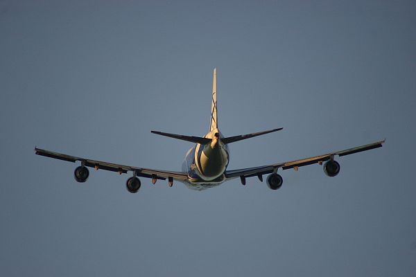 Air Bridge Cargo B747 beim Start in Frankfurt