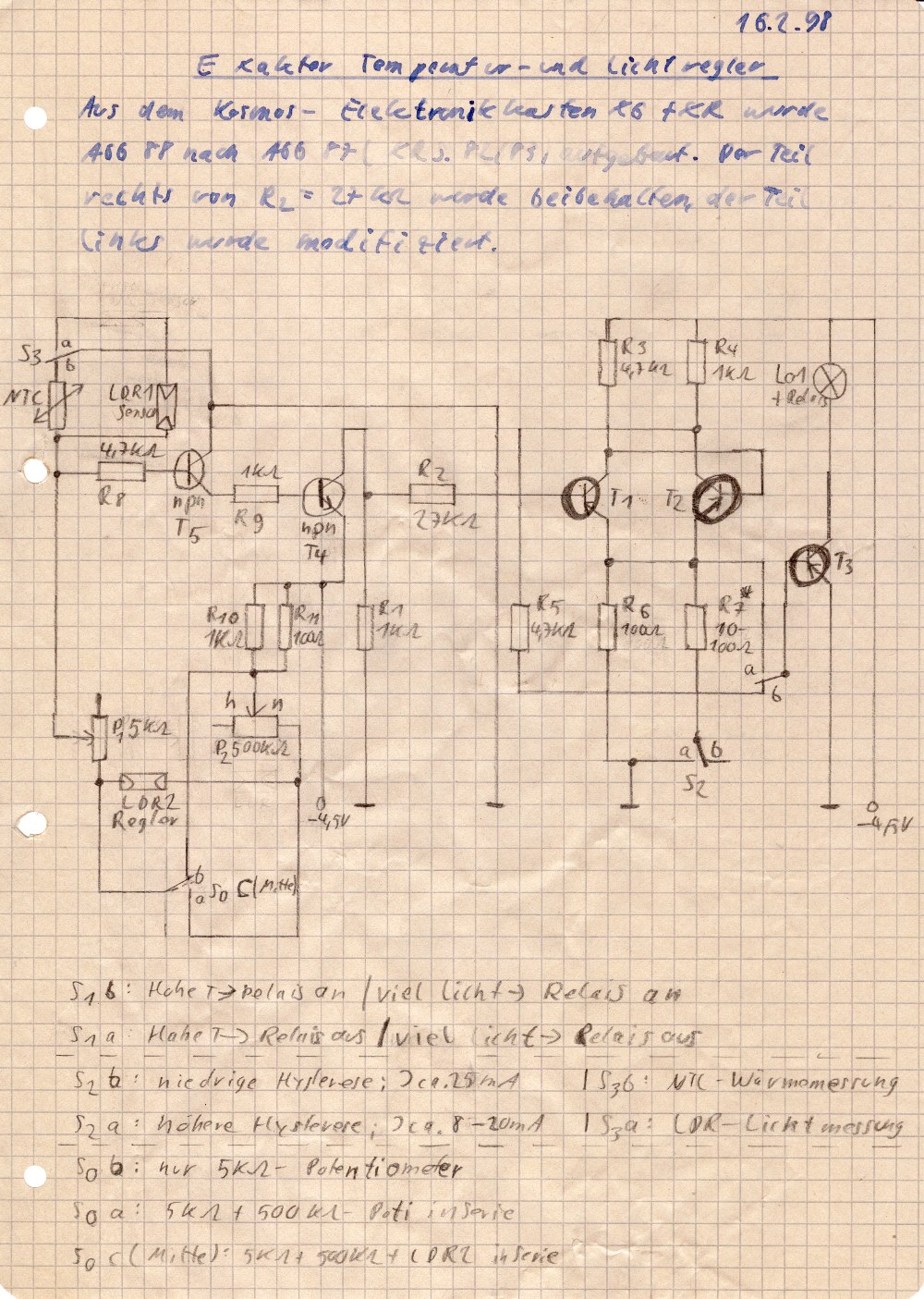 Elektronik - Schaltplan meiner Lichtschranke