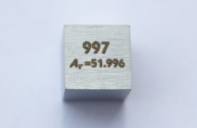 Chrom-Dichtew�rfel Chromium Density Cube 1cm3 ca. 99,7%
