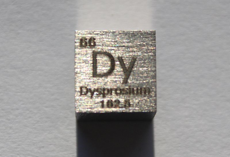 Dysprosium-Dichtew�rfel Dysprosium Density Cube 1cm3 ca. 99,9%