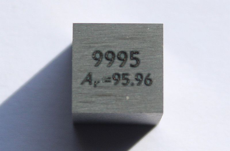 Molybd�n-Dichtew�rfel Molybdenum Density Cube 1cm3 ca. 99,95%
