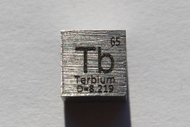 Terbium-Dichtew�rfel Terbium Density Cube 1cm3 ca. 99,95%